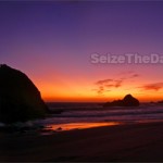 Sunsets in Pfeiffer Beach are glorious. Possibly the best spot in all of Big Sur California to watch the sun go down!